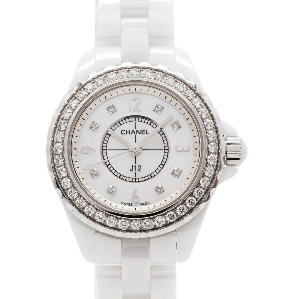 Chanel J12 Diamond H2572 White Dial Women's Watch
